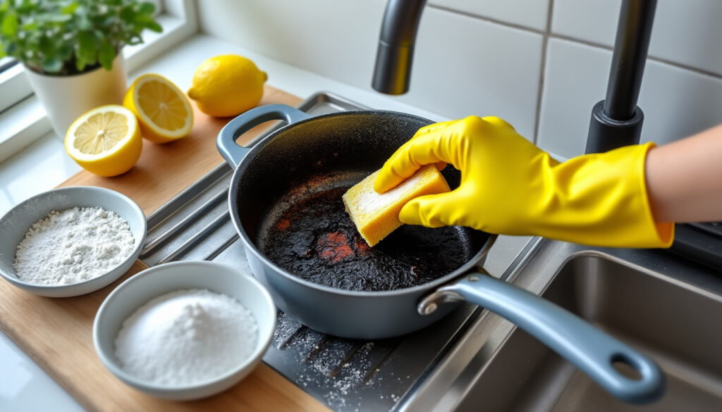 découvrez des astuces pratiques et économiques pour nettoyer efficacement une casserole brûlée et lui redonner son éclat sans effort.